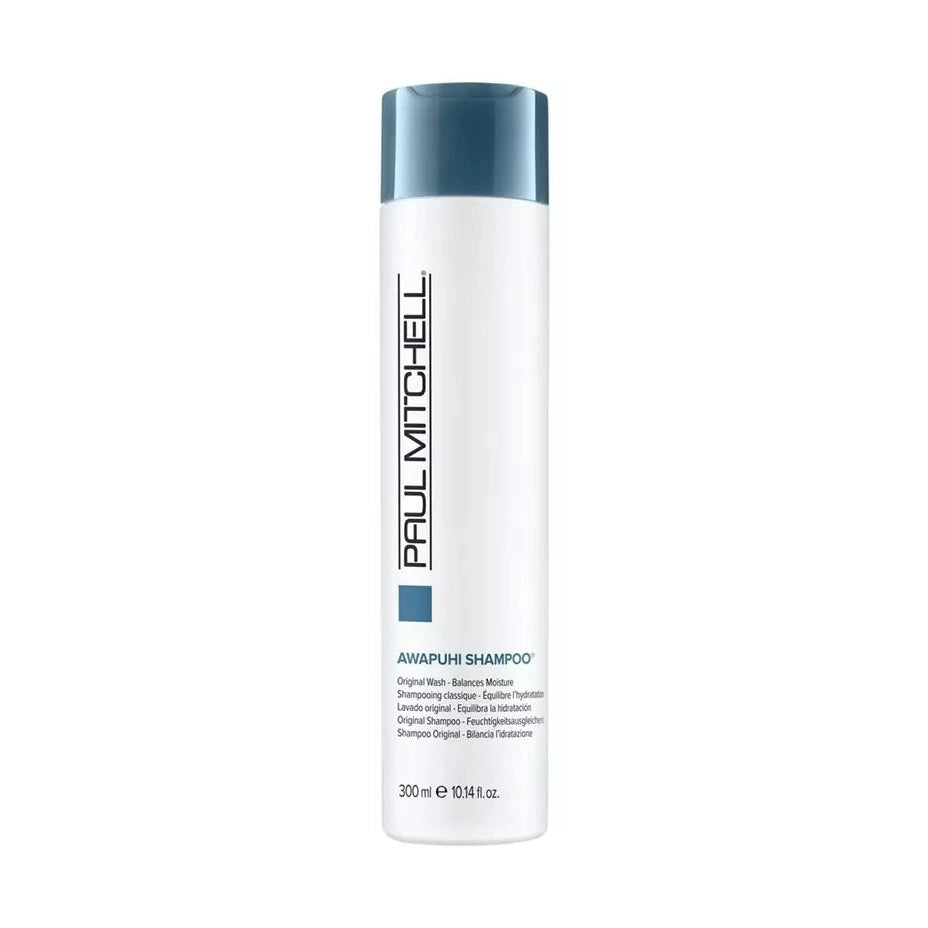 Paul Mitchell Awapuhi Shampoo 10.14 oz white bottle with blue cap for fine hair