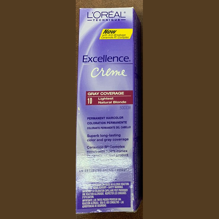 Loreal Excellence Creme Permanent Color 10 Natural Blonde 1.74 oz pure