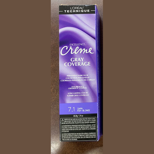 Loreal Excellence Creme Hair Color 7.1 Dark Ash Blonde < 1.74 fl oz >