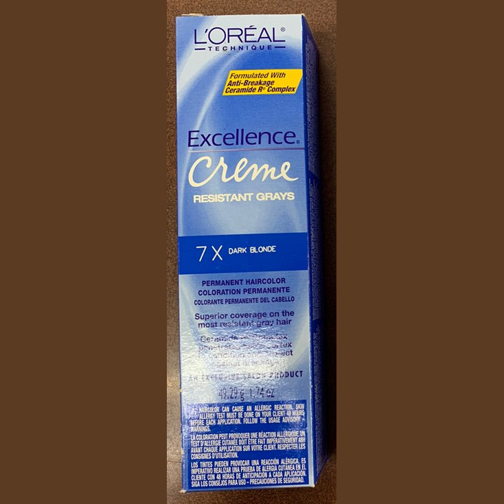 Loreal Excellence Creme Resistant Gray Color 7X Dark Blonde 1.74 oz pure