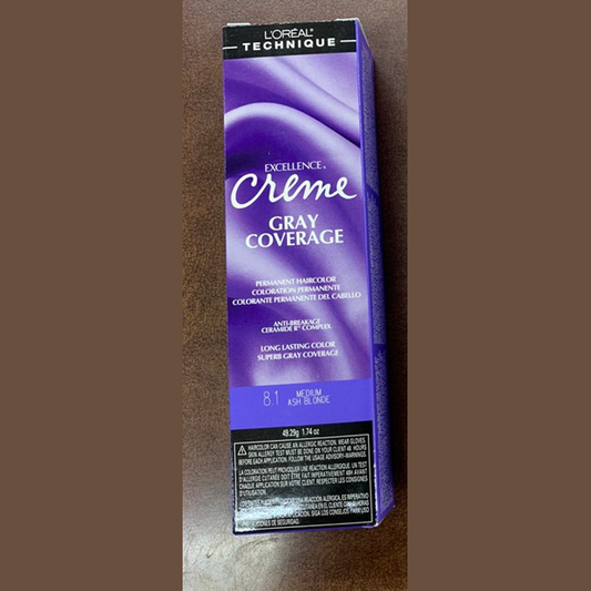 Loreal Excellence Creme Permanent Color 8.1 Medium Ash Blonde 1.74 oz pure fs
