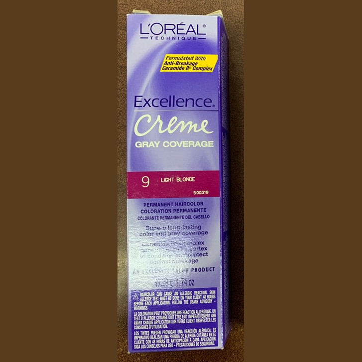 Loreal Excellence Creme Permanent Color 9 Light Blonde 1.74 oz pure fs