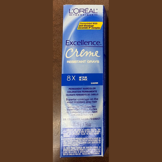 Loreal Excellence Creme / Resistant Gray Color 8X - Medium Blonde, 1.74 oz pure fs