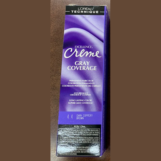 Loreal Excellence Creme Permanent Color 4.4 Dark Coppery Brown 1.74 oz pure fs