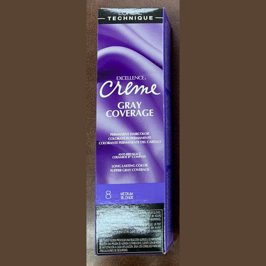 Loreal  Excellence Creme Permanent Color 8 Medium Blonde 1.74 oz pure fs