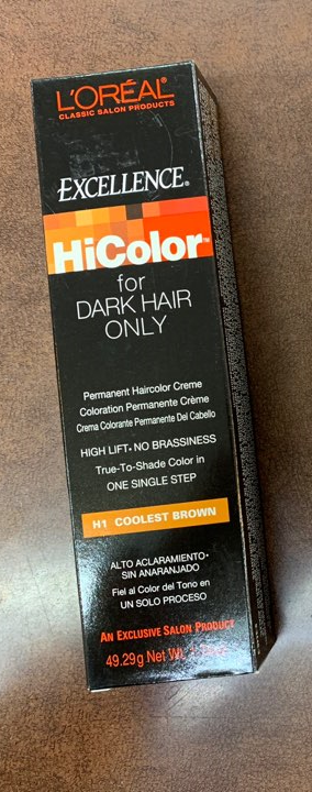 Loreal Excellence Creme Permanent HiColor, 1.74 oz H1 Coolest Brown fs