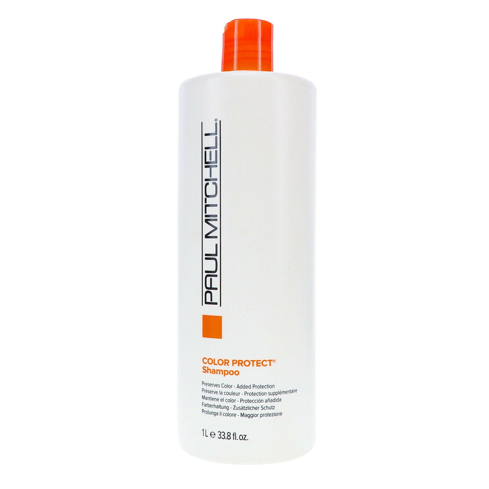 Paul Mitchell Color Protect Shampoo 33 oz bottle with orange cap for color-treated hair