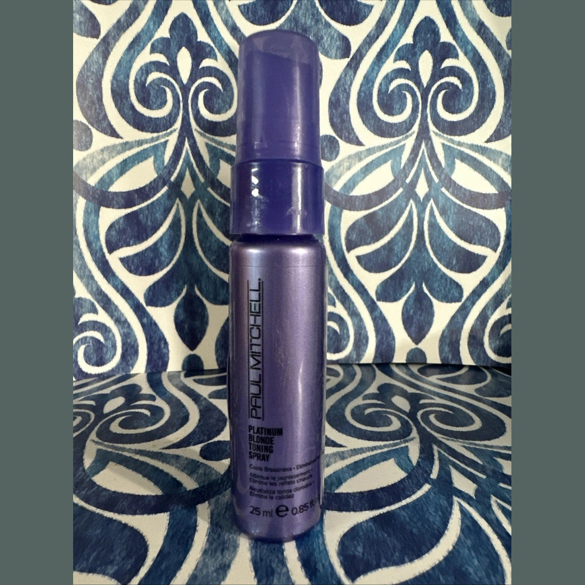 Paul Mitchell Platinum Blonde Purple Toning Spray travel size neutralizes brass tones