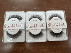 Stardel Lash 100% Human Hair Eyelashes Black - SF 605 (pack of 3) pure