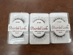 Stardel Lash 100% Human Hair Eyelashes Black - SF WSP (pack of 3) pure
