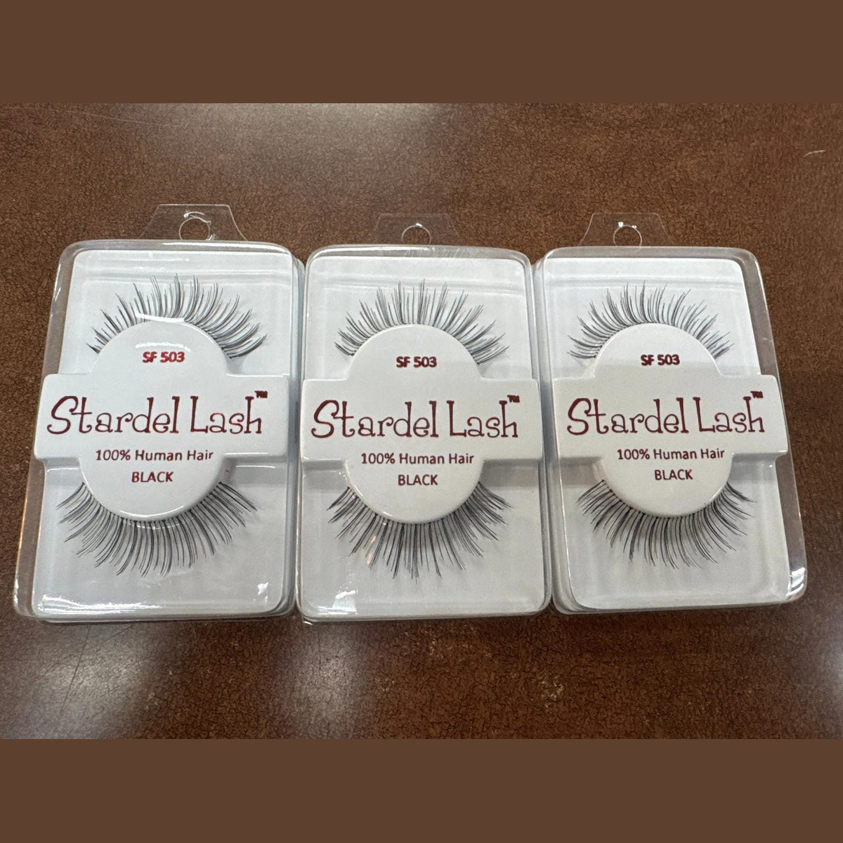 Stardel Lash 100% Human Hair Eyelashes Black, SF 503 (pack of 3)