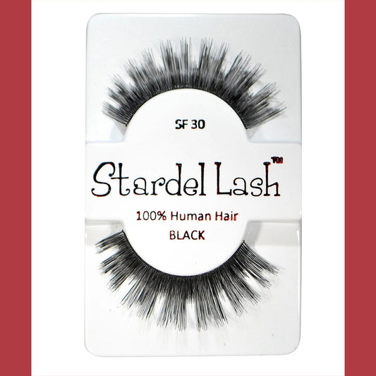 SF 30 Stardel Lash 100% Human Hair Eyelashes Black (pack of 3) pure