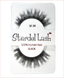 SF 30 Stardel Lash 100% Human Hair Eyelashes Black (pack of 3)