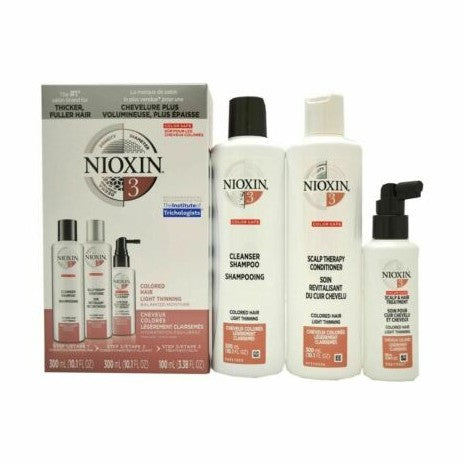 3pc nwpk Nioxin Starter Kit 3 Cleanser+Therapy+Treatment (10+10+3oz) pure