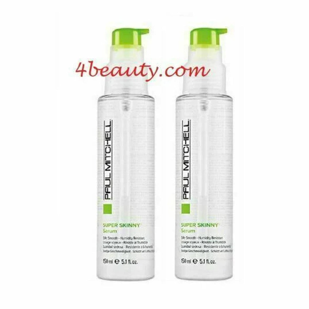 Paul Mitchell Super Skinny Serum 5.1 oz 2-pack with green pump bottles for silky smooth frizz-free hair