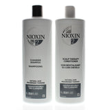 Nioxin System 2 Cleanser + Scalp Therapy, Fine Hair 1Liter/33.8oz Duo