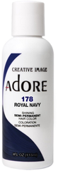 Adore Semi Permanent Hair Color, 178 Royal Navy 4 oz pure
