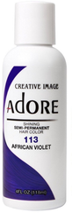 Adore Semi Permanent Hair Color, 113 African Violet 4 oz pure