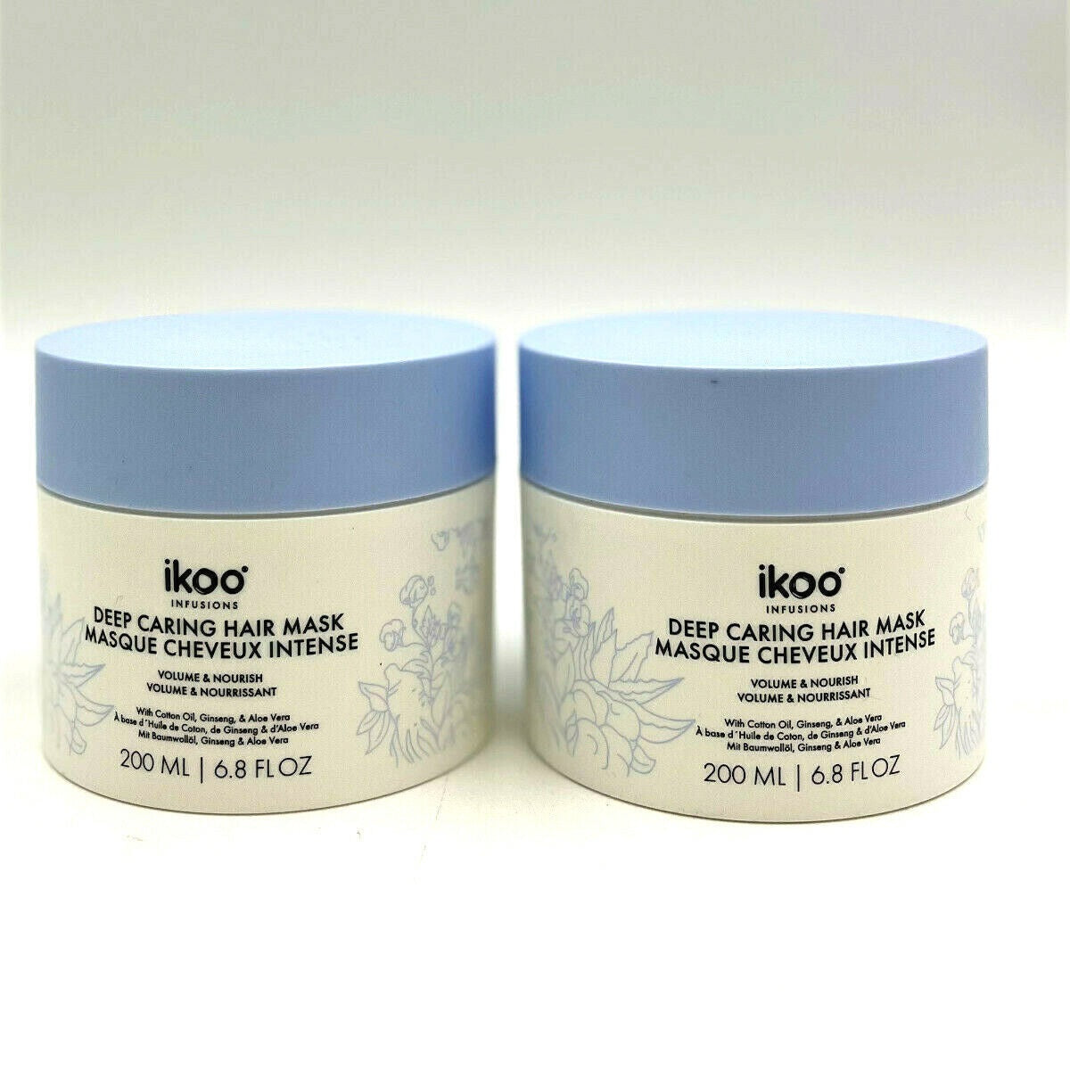 2 pack - Ikoo Deep Caring Hair Mask / Volume & Nourish 6.8 oz ✔️