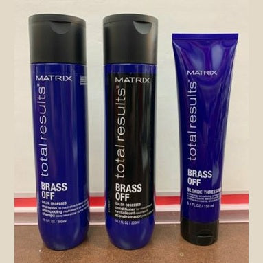 3 pc Set Matrix Total Results / Brass Off Shampoo & Conditioner 10 oz & cream 5 oz