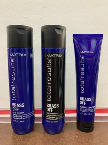 3 pc Set Matrix Total Results / Brass Off Shampoo & Conditioner 10 oz & cream 5 oz