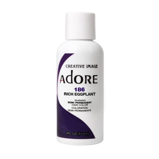 Adore Semi Permanent Hair Color 186 Rich Eggplant 4 oz pure