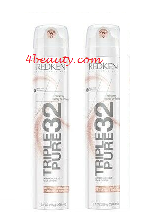 2-Pack Redken Triple PURE 32 Extreme Hold Spray 9.1 oz / original pure fs