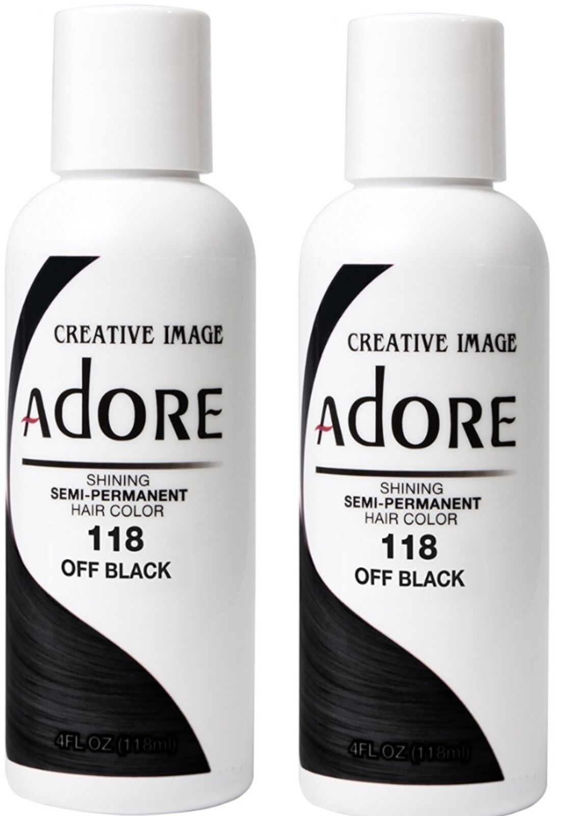 Adore Semi • Permanent Hair Color 118 Off Black 4 oz fs