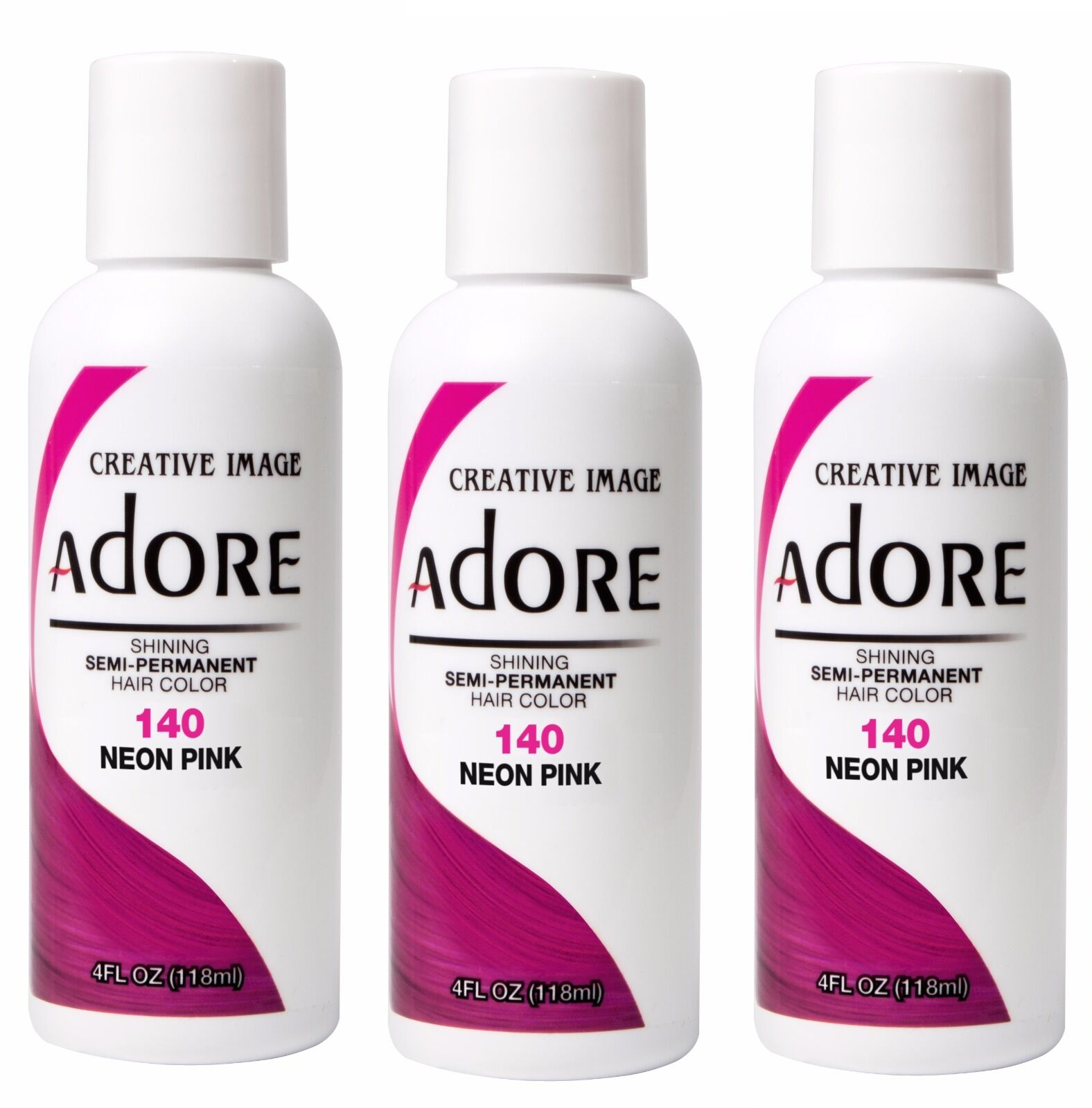 Adore Semi • Permanent Hair Color 140 Neon Pink 4oz fs