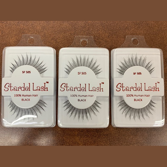Stardel Lash 100% Human Hair EyelashesBlack, SF 505 (pack of 3) - fs
