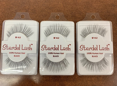 Stardel Lash 100% Human Hair Eyelashes Black - SF 412 (pack of 3)