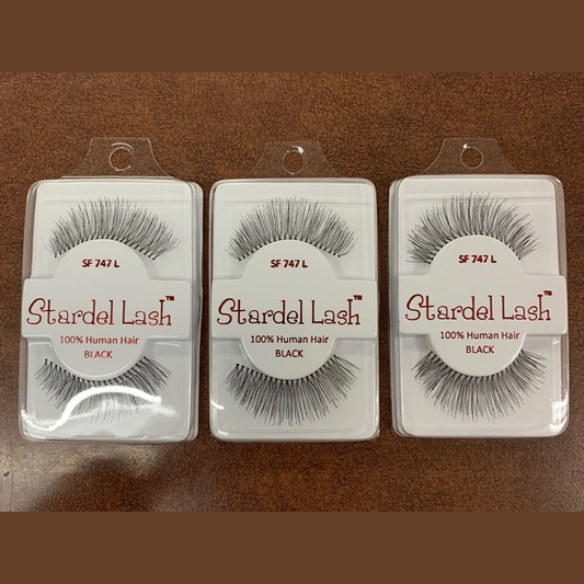Stardel Lash 100% Human Hair Eyelashes Black, SF 747L (pack of 3) fs