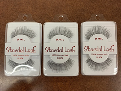 Stardel Lash 100% Human Hair Eyelashes Black - SF 747L (pack of 3) pure