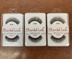 Stardel Lash 100% Human Hair Eyelashes -Black | SF 20 (pack of 3) FS
