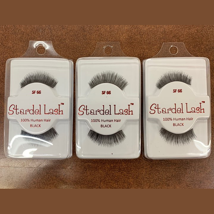 Stardel Lash 100% Human Hair Eyelashes Black, SF 66 (pack of 3) fs