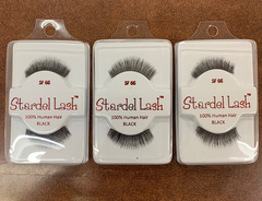 Stardel Lash 100% Human Hair Eyelashes Black - SF 66 (pack of 3)