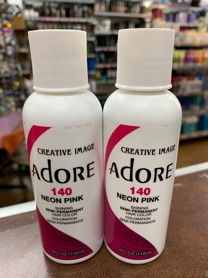 Adore Semi • Permanent Hair Color 140 Neon Pink 4oz fs