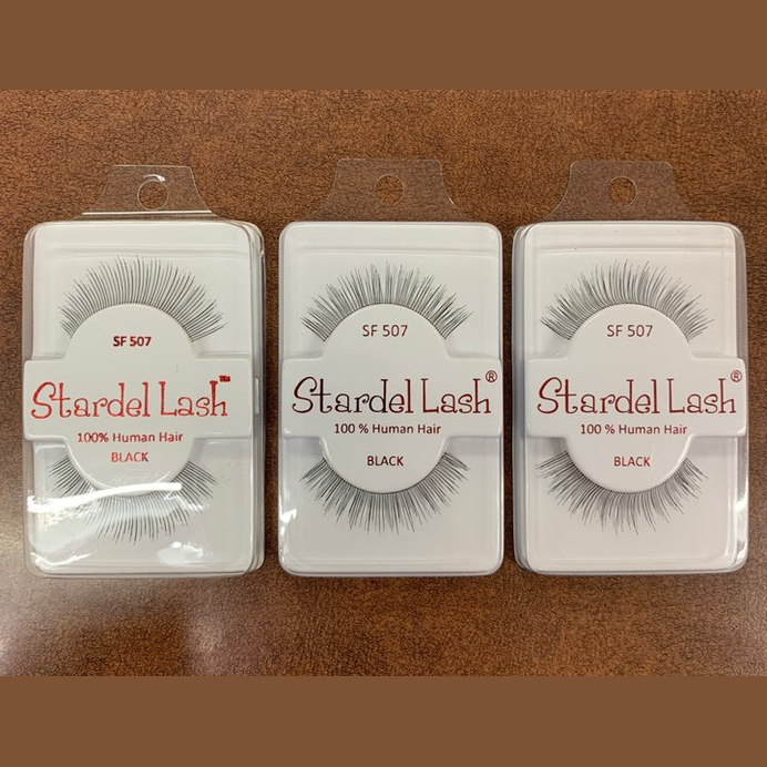 Stardel Lash 100% Human Hair Eyelashes Black, SF 507 (pack of 3) fs