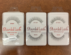 Stardel Lash 100% Human Hair Eyelashes Black - SF 507 (pack of 3)