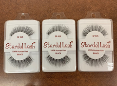 Stardel Lash 100% Human Hair Eyelashes Black - SF 415 (pack of 3)
