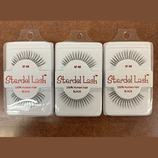 SF 68 Stardel Lash 100% Human Hair, Eyelashes Black <pack of 3> fs