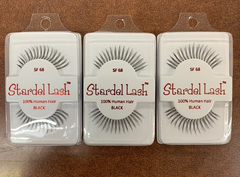 Stardel Lash 100% Human Hair Eyelashes Black - SF 68 (pack of 3)