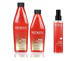 Redken Frizz Dismiss Shampoo & Condi (10/8oz) DUO+ Serum 4.2 oz-3pc sale pure