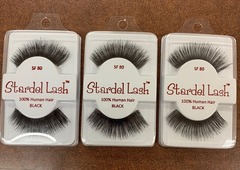 Stardel Lash 100% Human Hair Eyelashes Black - SF 80(pack of 3) pure
