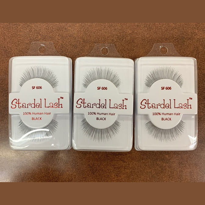 Stardel Lash 100% Human Hair Eyelashes Black, SF 606 (pack of 3) fs