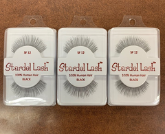 Stardel Lash 100% Human Hair Eyelashes -Black | SF 12 (pack of 3) FS