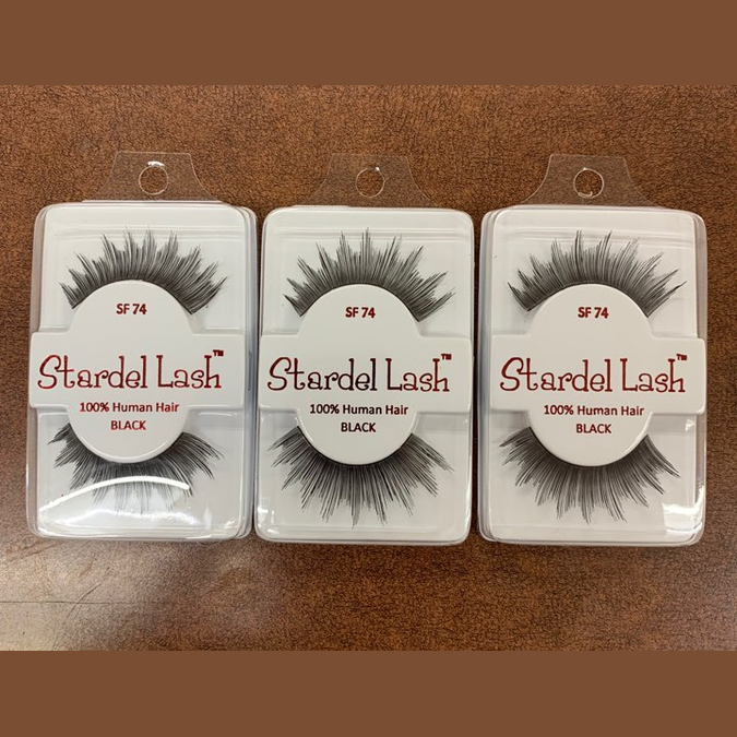Stardel Lash 100% Human Hair Eyelashes Black, SF 74 (pack of 3) fs