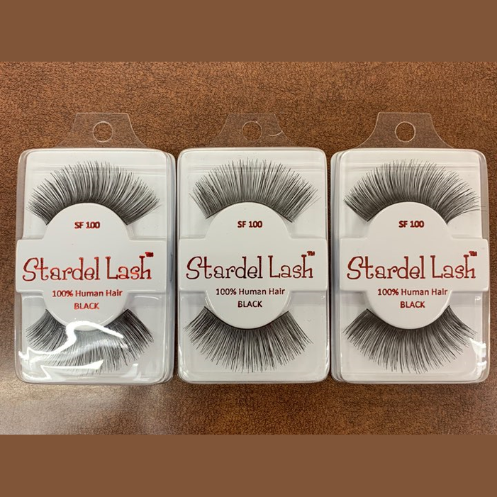 Stardel Lash 100% Human Hair Eyelashes Black, SF 100 (pack of 3) fs