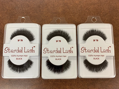 Stardel Lash 100% Human Hair Eyelashes Black - SF 79(pack of 3) sv pure