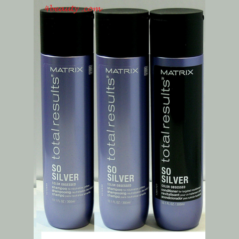 (Set of 3) Matrix Total Results / So Silver Shampoo 10 oz(2 pk) & Silver Conditioner 10 oz - pure